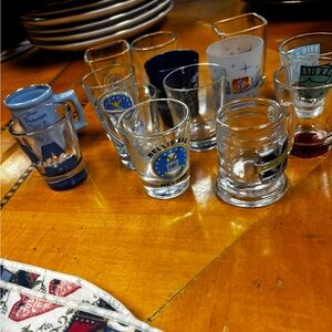 Lot of 14 Assorted Shot Glasses